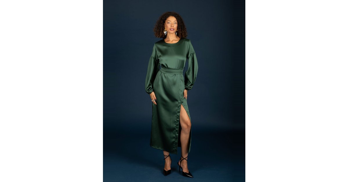 Chaton | Ericka dress green | Greek Fashion Room