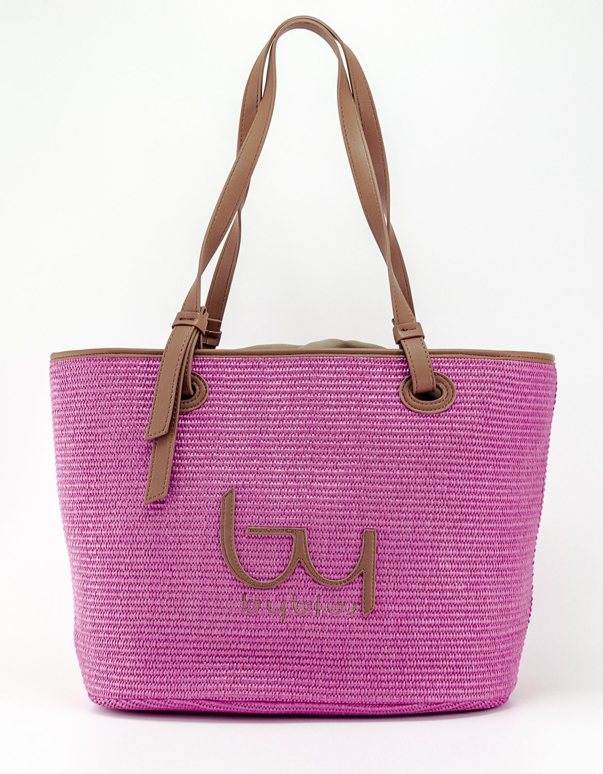 By Byblos Cretastraw bag fucsia/camel