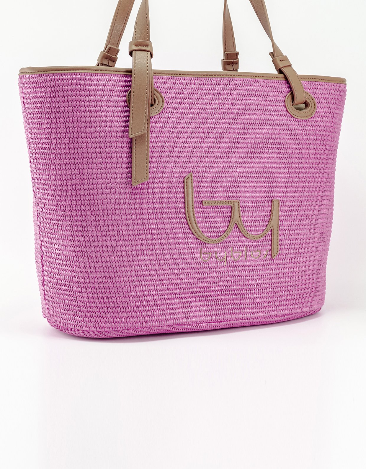 By Byblos Cretastraw bag fucsia/camel