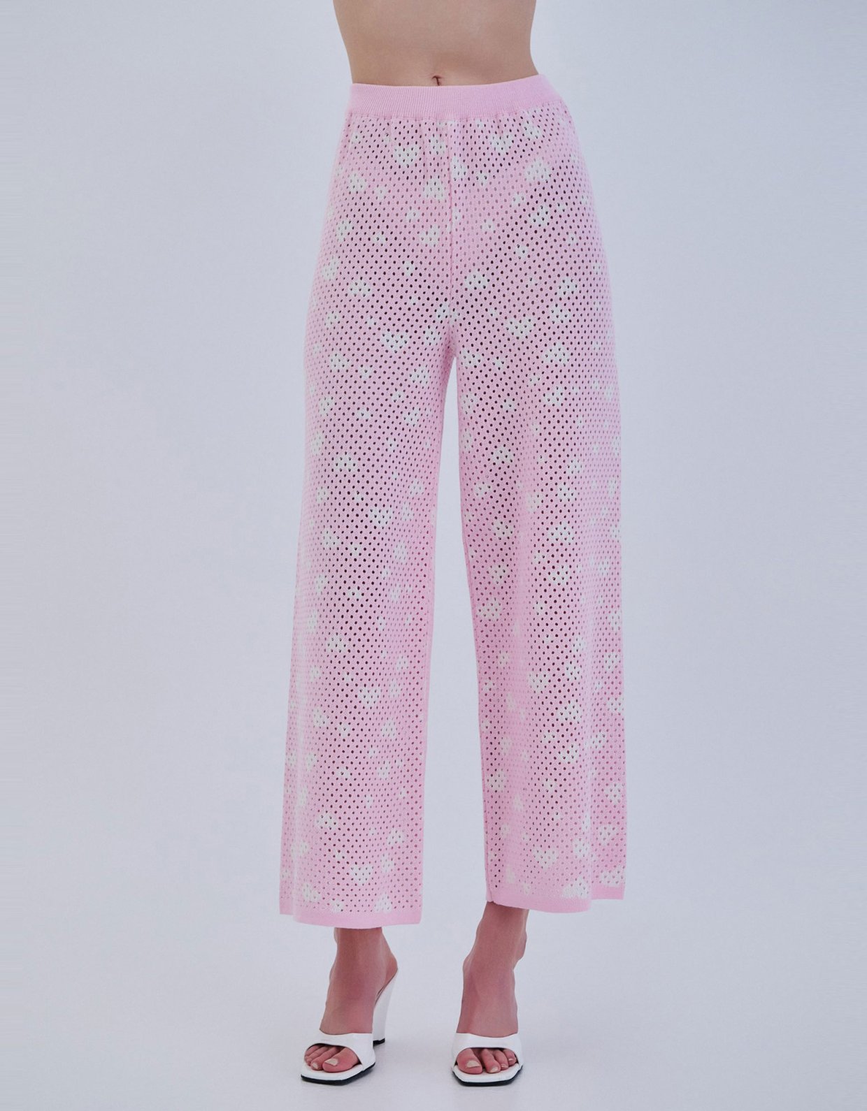 Combos Knitwear Pants hearts baby pink