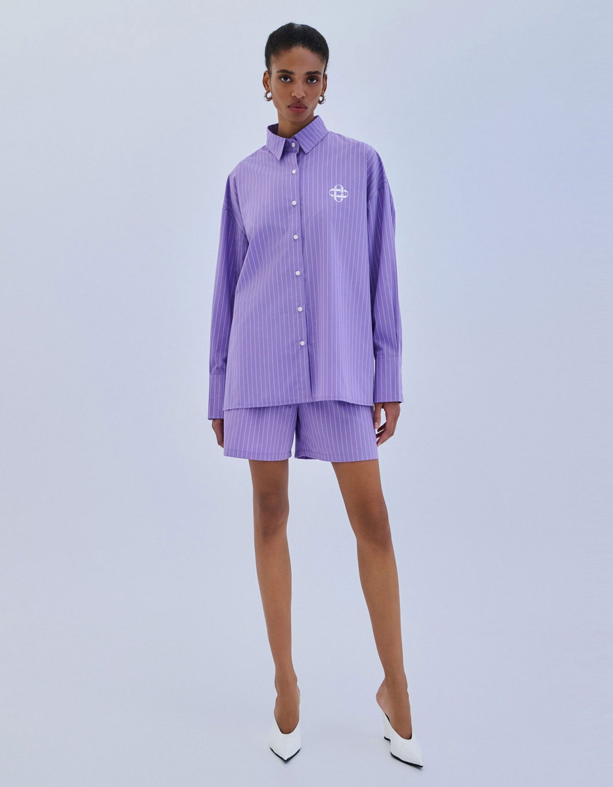 Combos Knitwear Stripped shorts purple