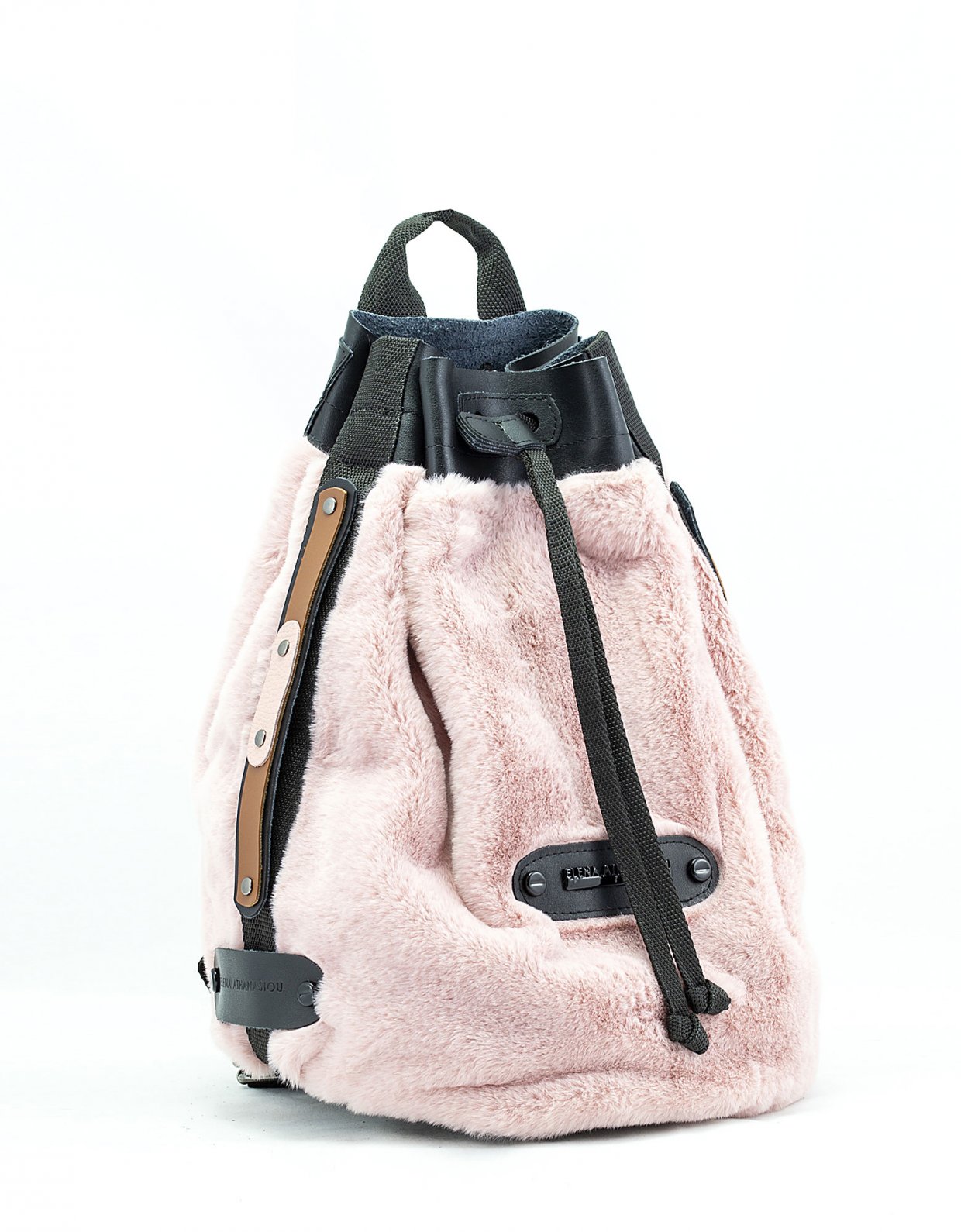 Elena Athanasiou Fluffy backpack pink