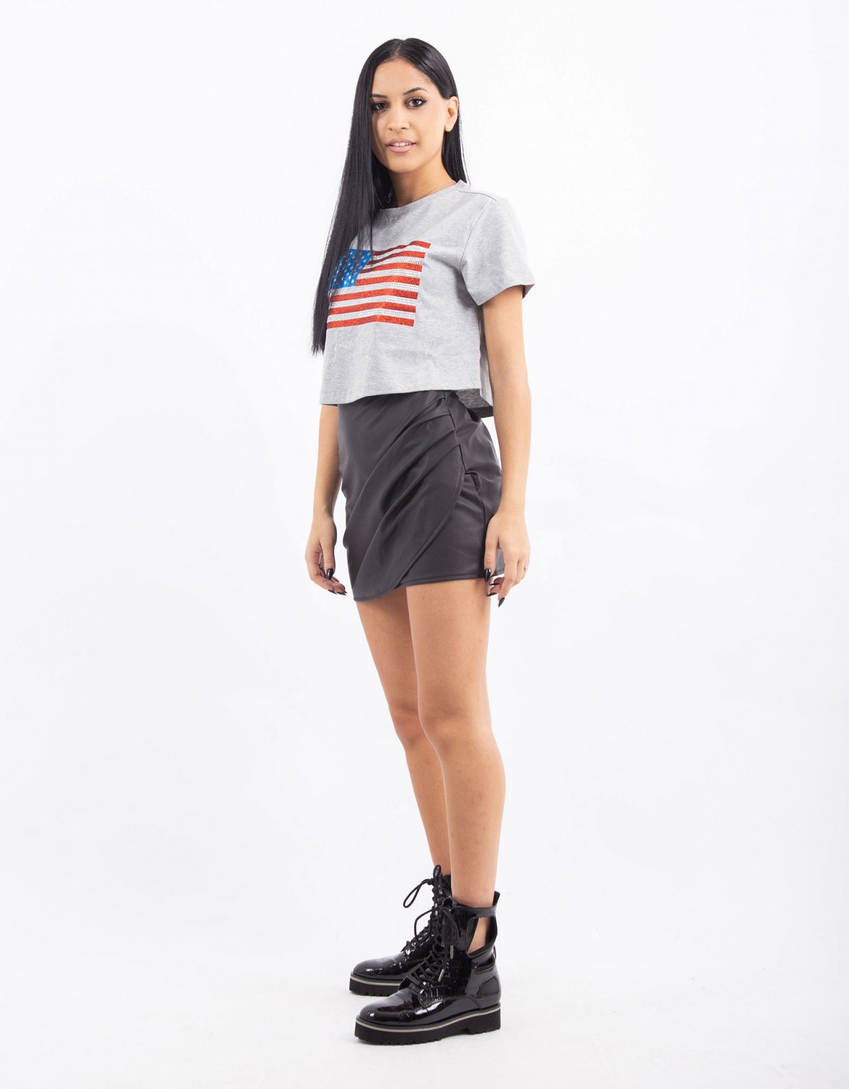 Kendall + Kylie Flag cropped tee