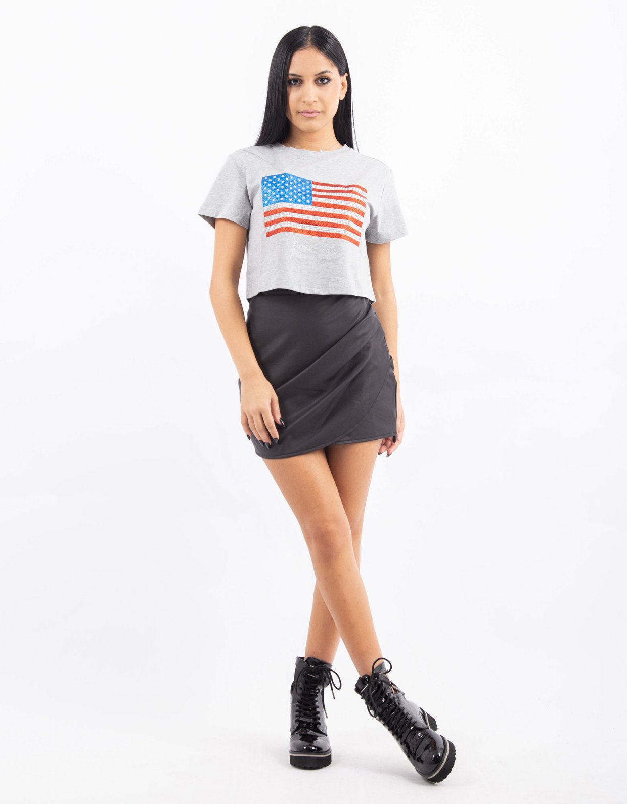 Kendall + Kylie Flag cropped tee