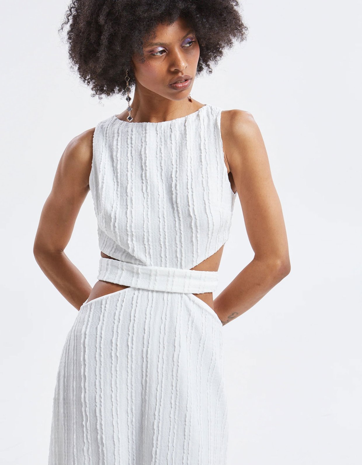 Ananke Clothing Lucina lace cut out dress white