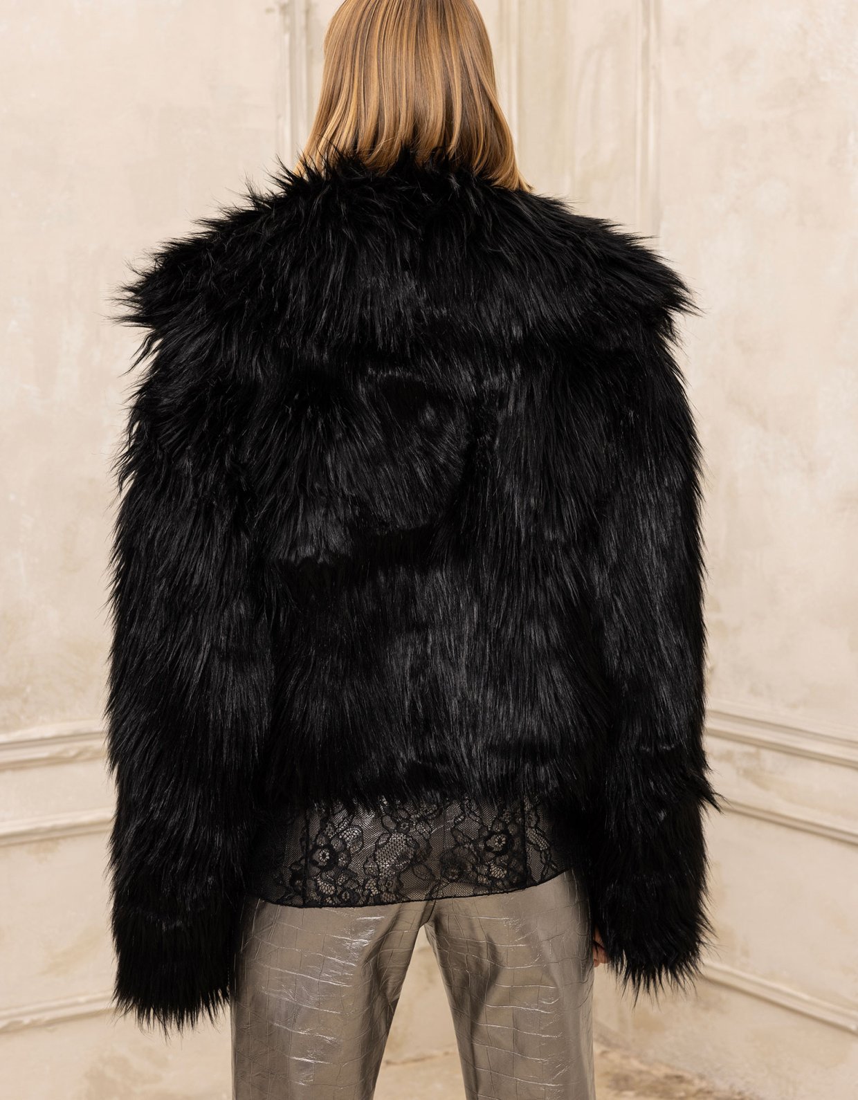 Ciel Concept Faux fur coat black