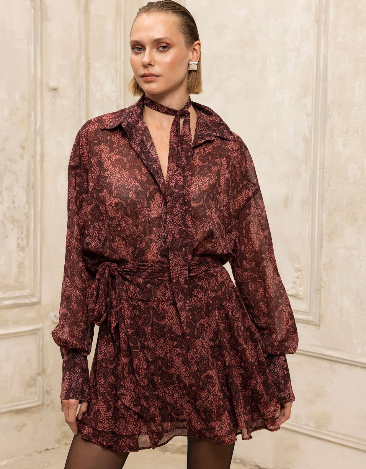 Ciel Concept Lace unveiled mauve shirt