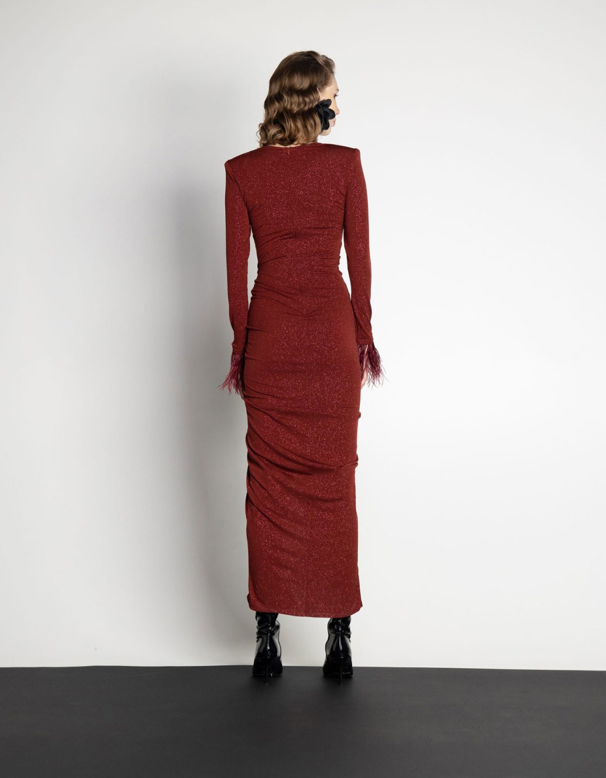 Mallory the label Eden lurex dress bordeaux