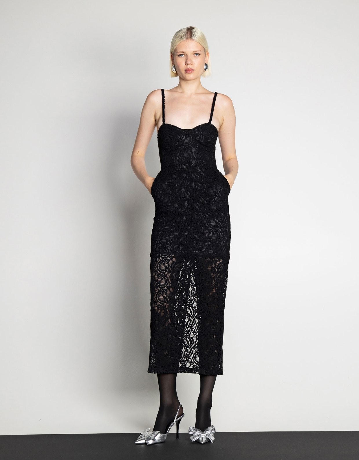 Mallory the label Rose lace dress black