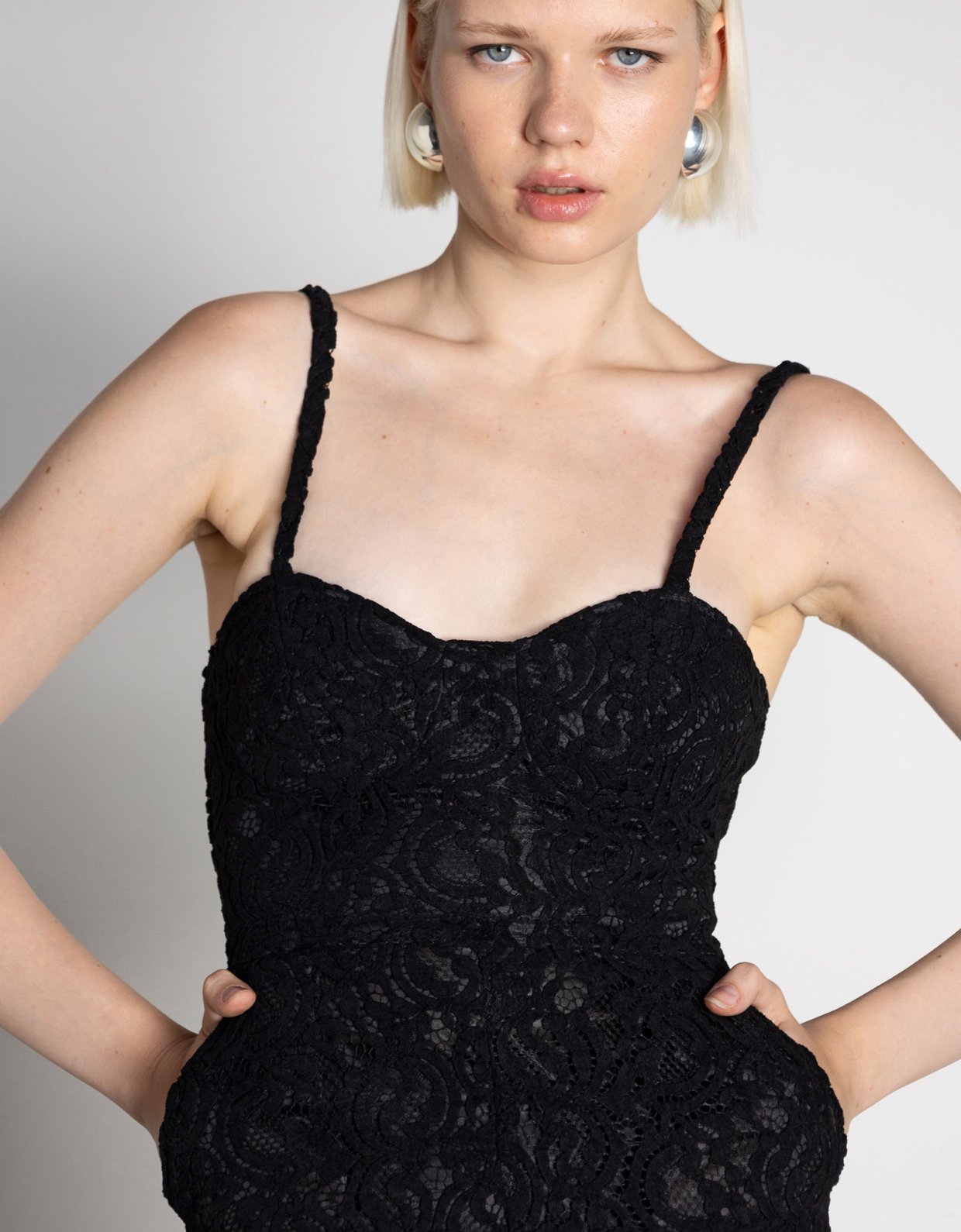 Mallory the label Rose lace dress black