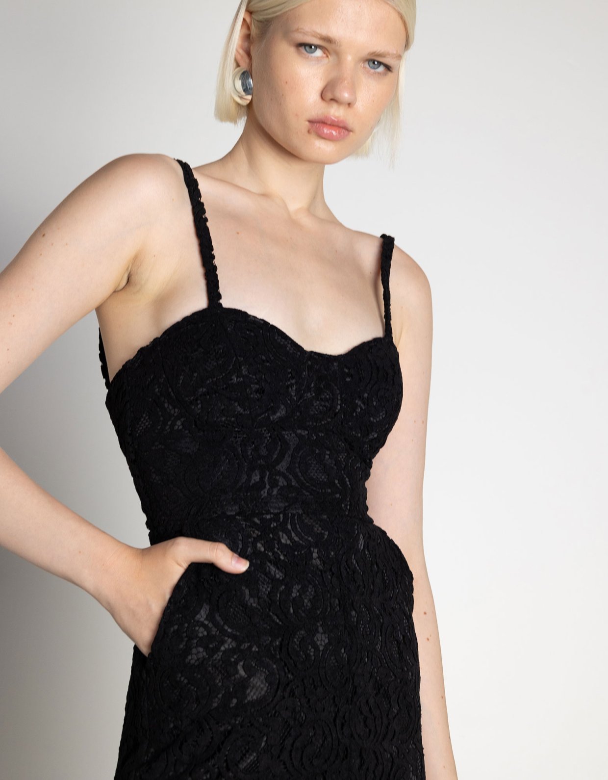 Mallory the label Rose lace dress black