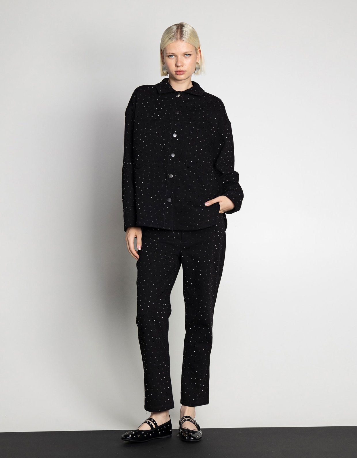 Mallory the label Genevie black denim shirt