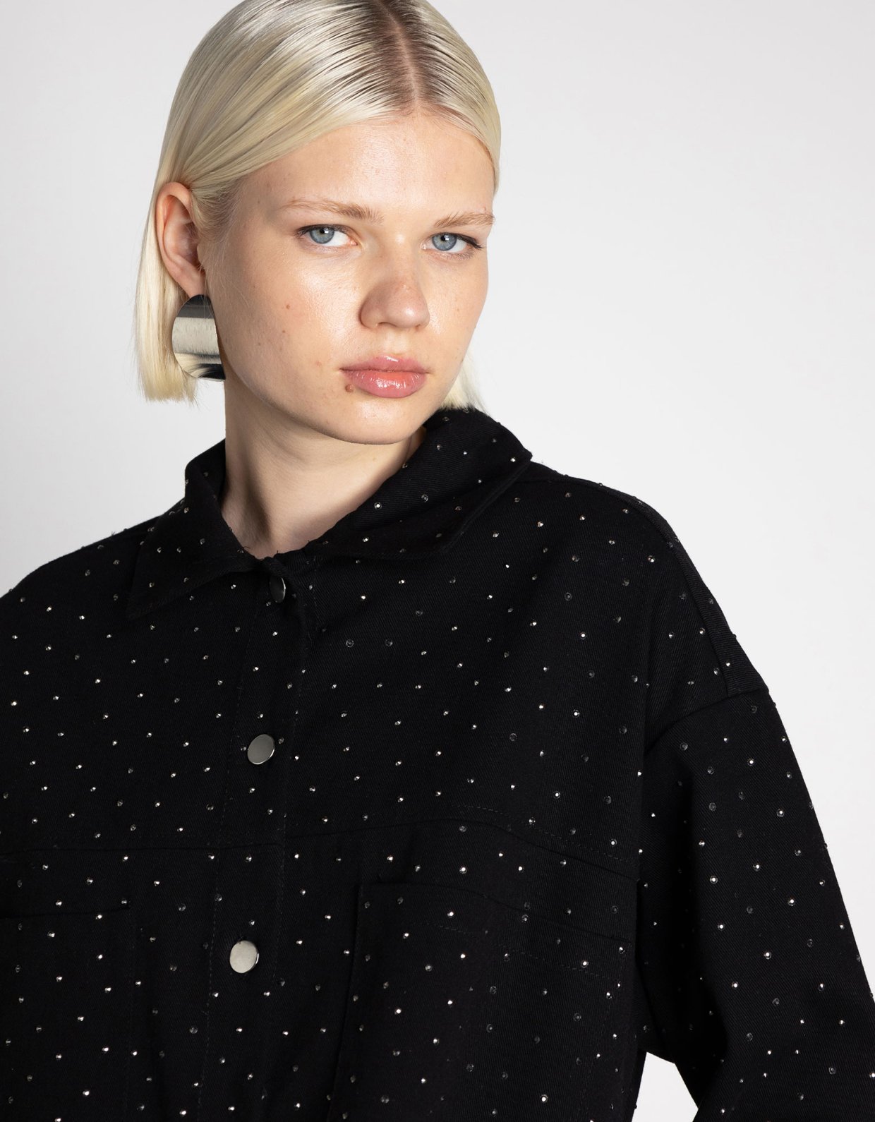 Mallory the label Genevie black denim shirt