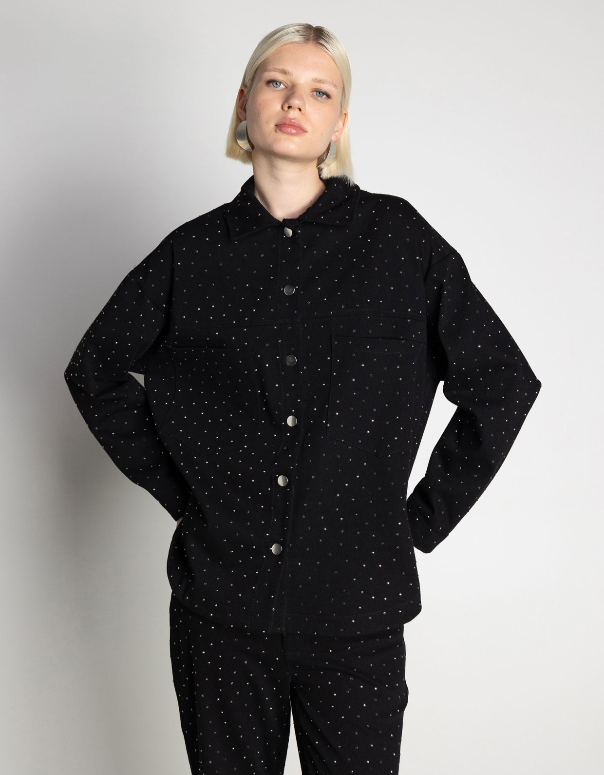 Mallory the label Genevie black denim shirt