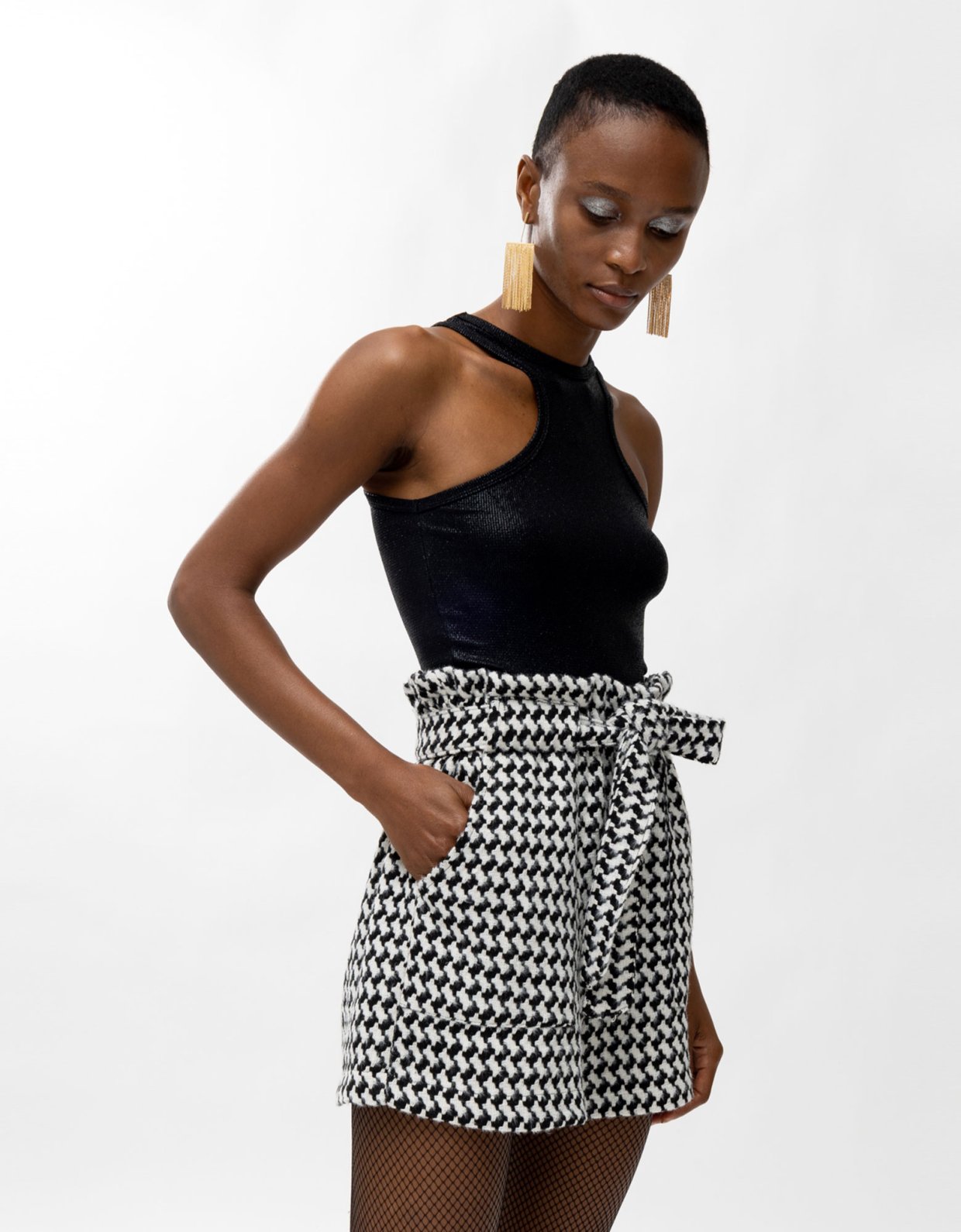 Mallory the label Keisa black and white shorts