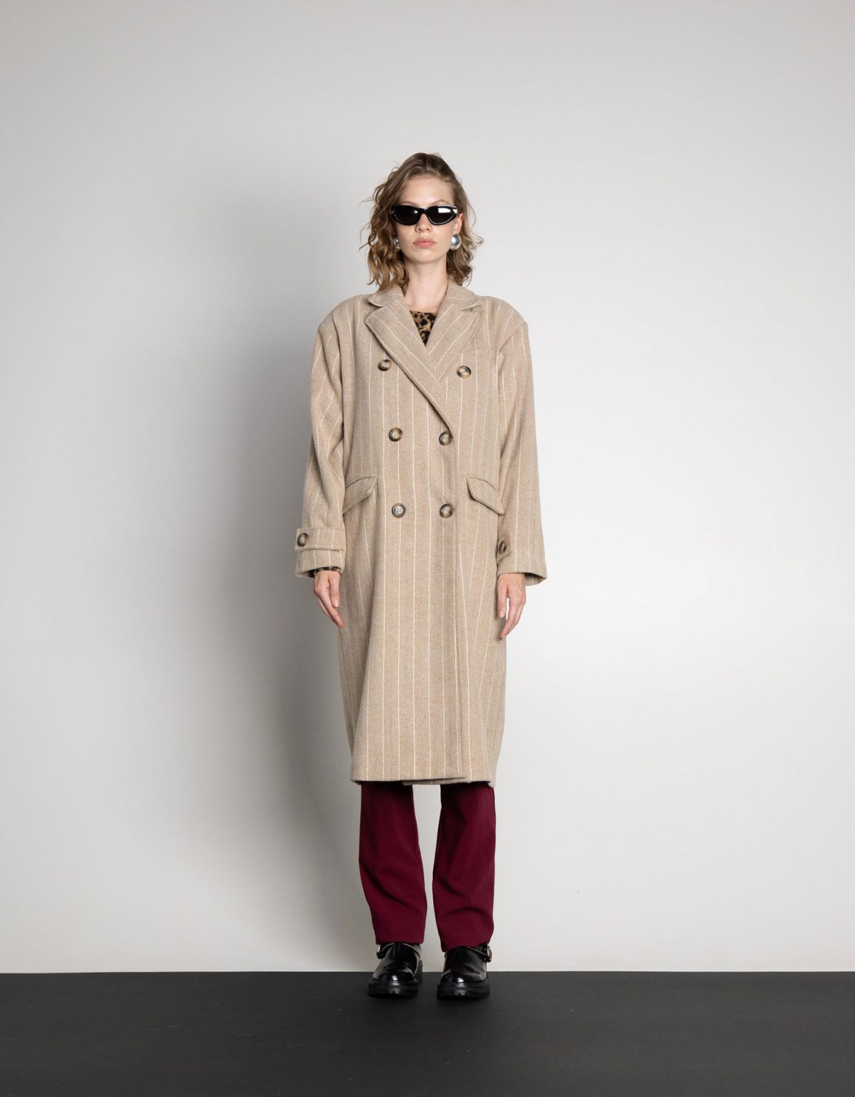 Mallory the label Iris coat stripped beige