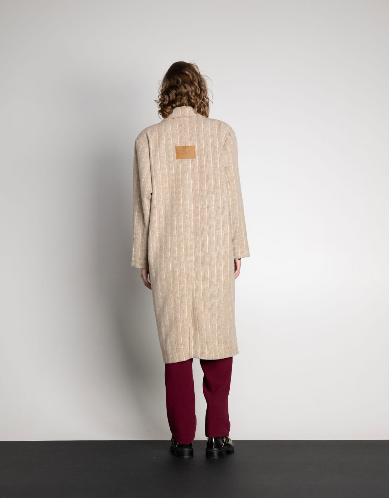 Mallory the label Iris coat stripped beige