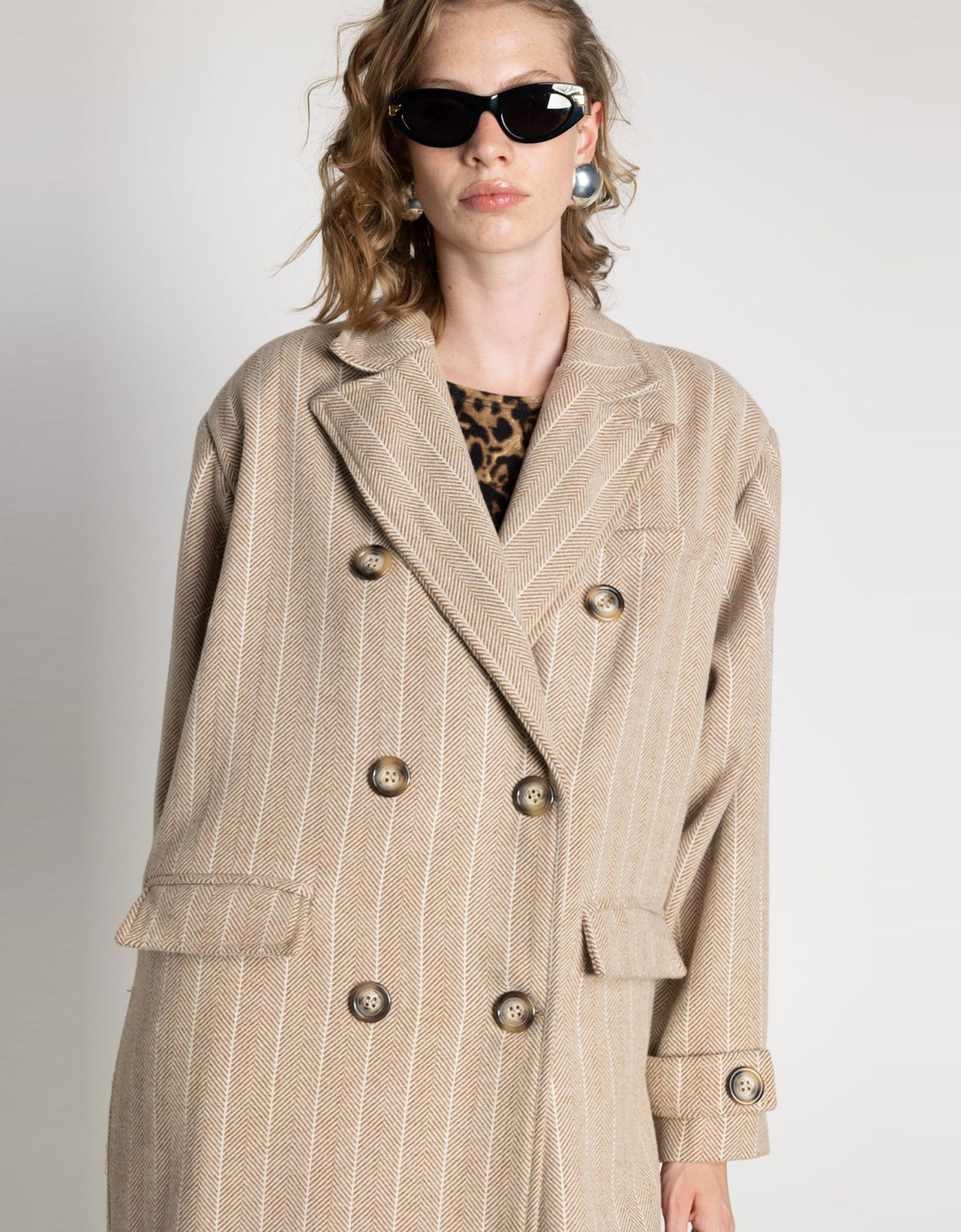 Mallory the label Iris coat stripped beige