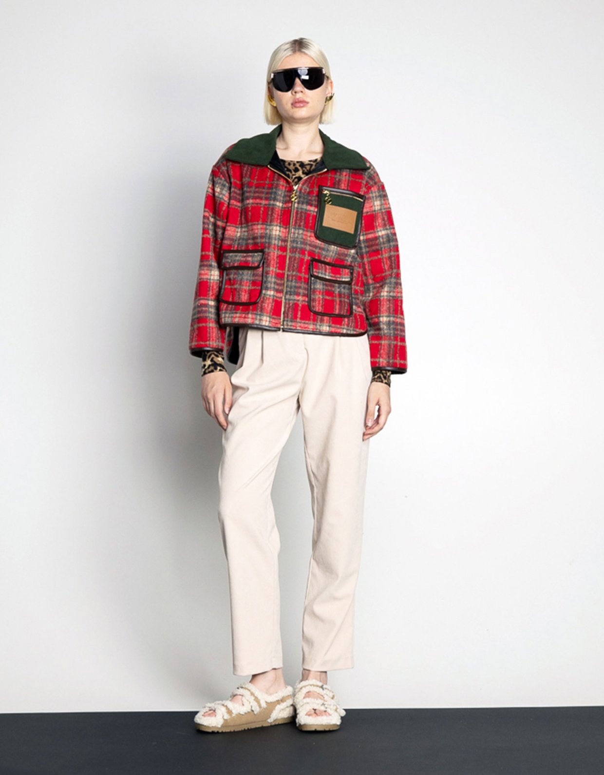 Mallory the label Tonia puffer checked red