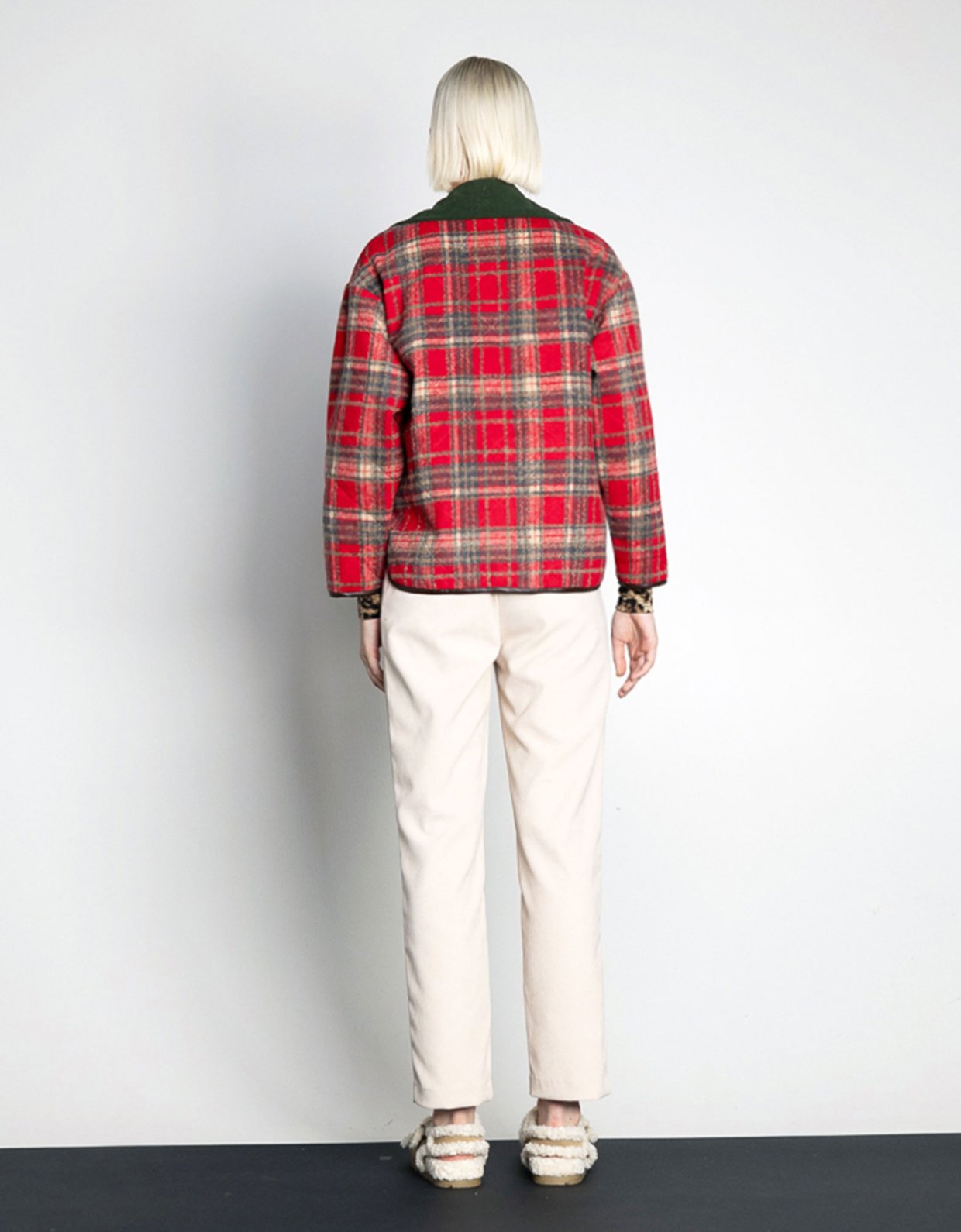 Mallory the label Tonia puffer checked red