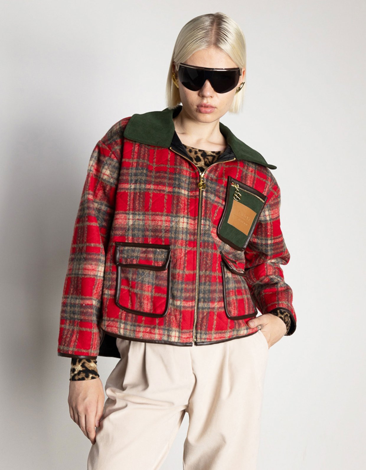 Mallory the label Tonia puffer checked red