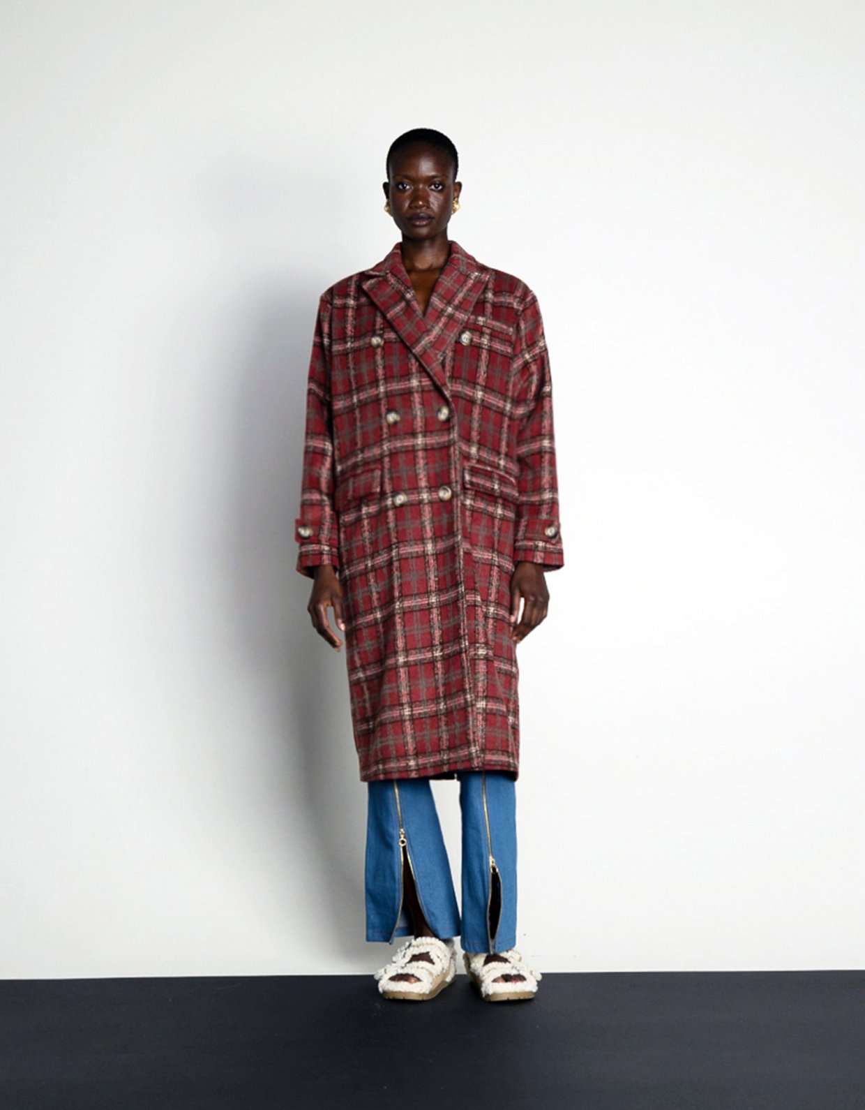 Mallory the label Iris coat red check