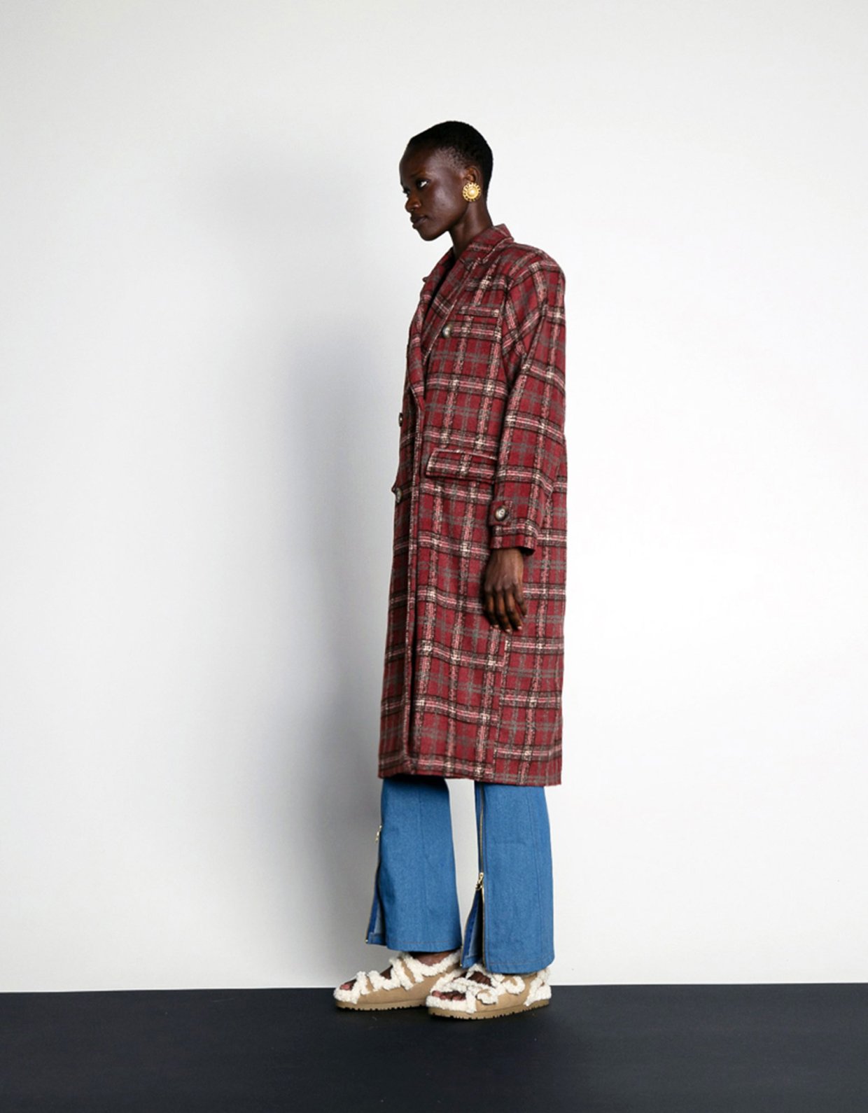 Mallory the label Iris coat red check