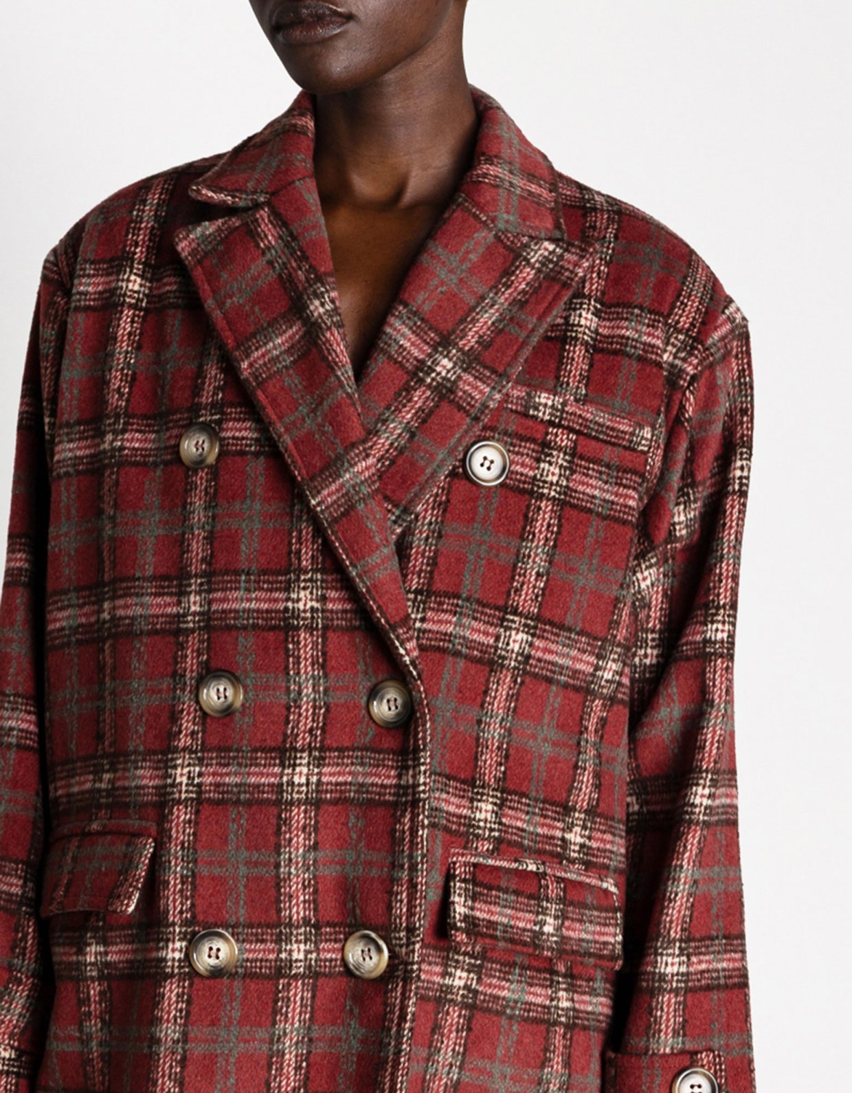 Mallory the label Iris coat red check