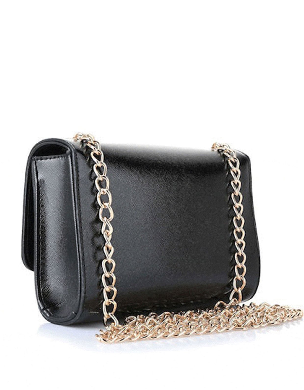 By Byblos Olivia metal flap bag black