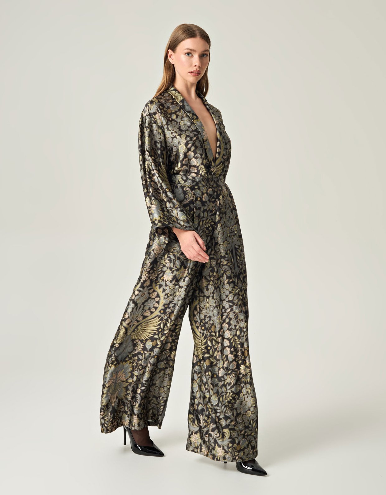 Eveleya Golden twilight satin shirt