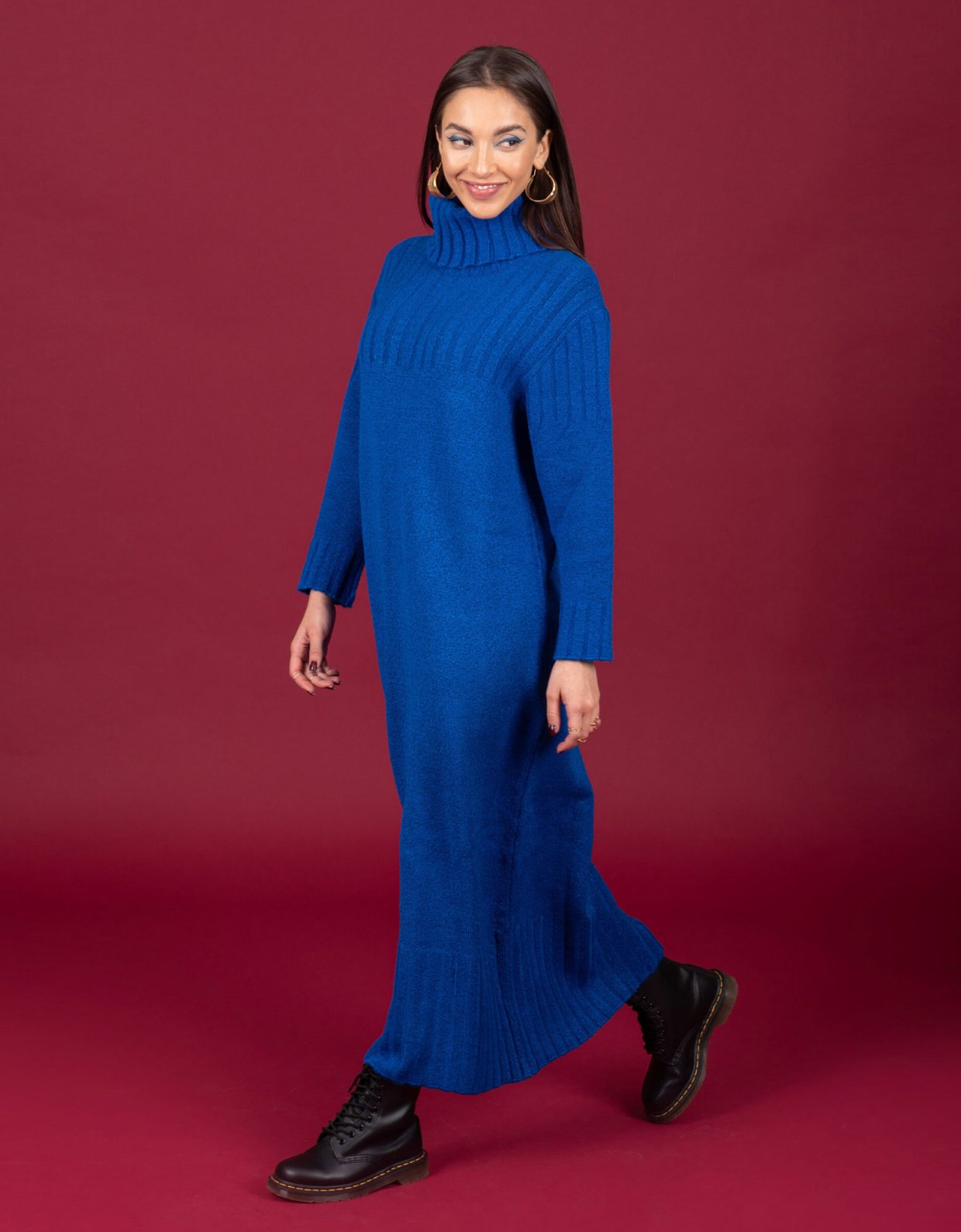 Chaton Gustav knit dress blue