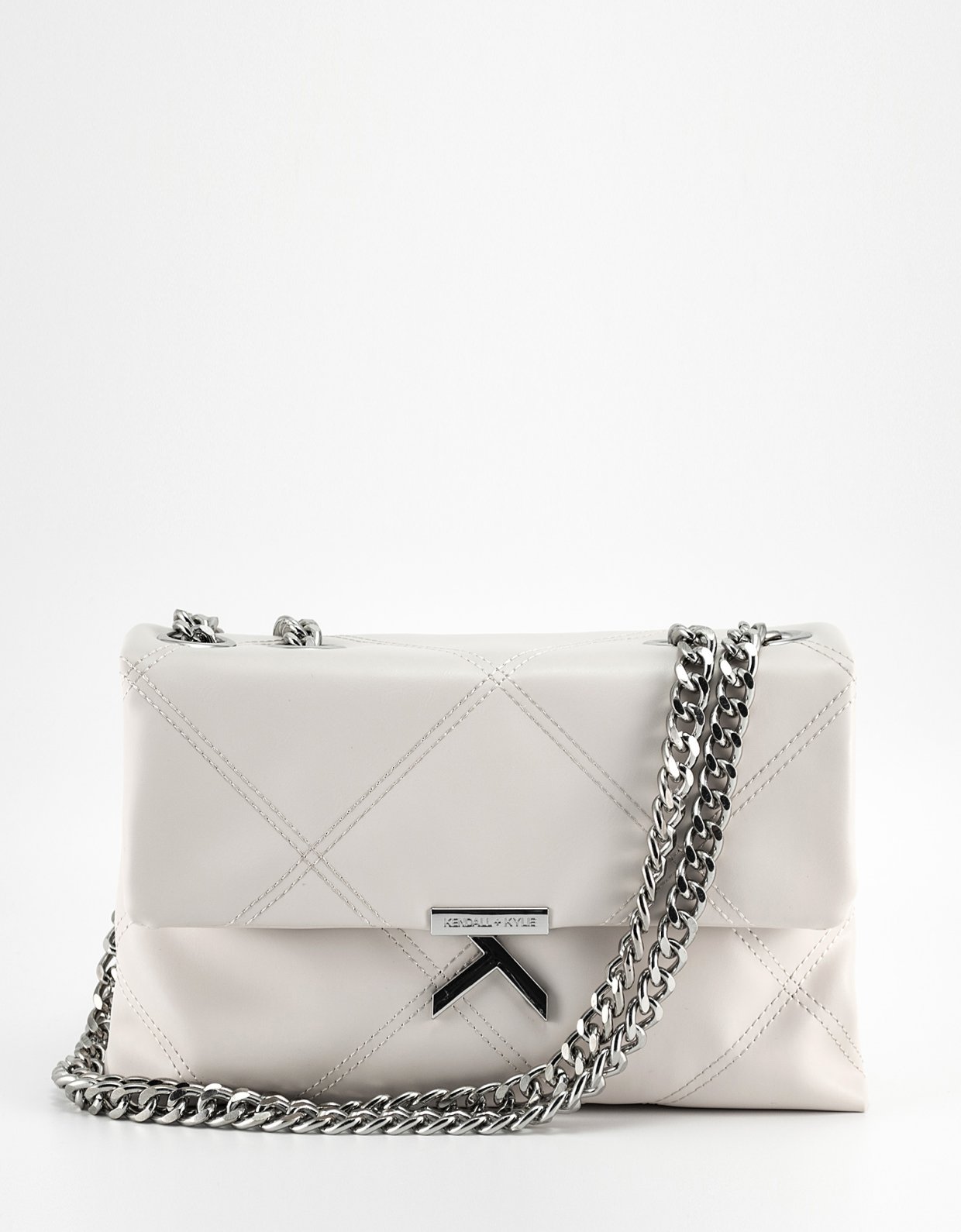 Kendall + Kylie Alexis quilted faux leather bag off white