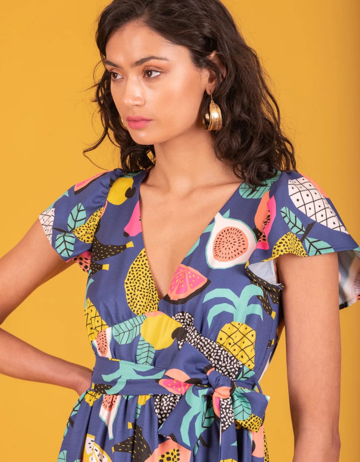 Chaton Mariano V-neck dress blue