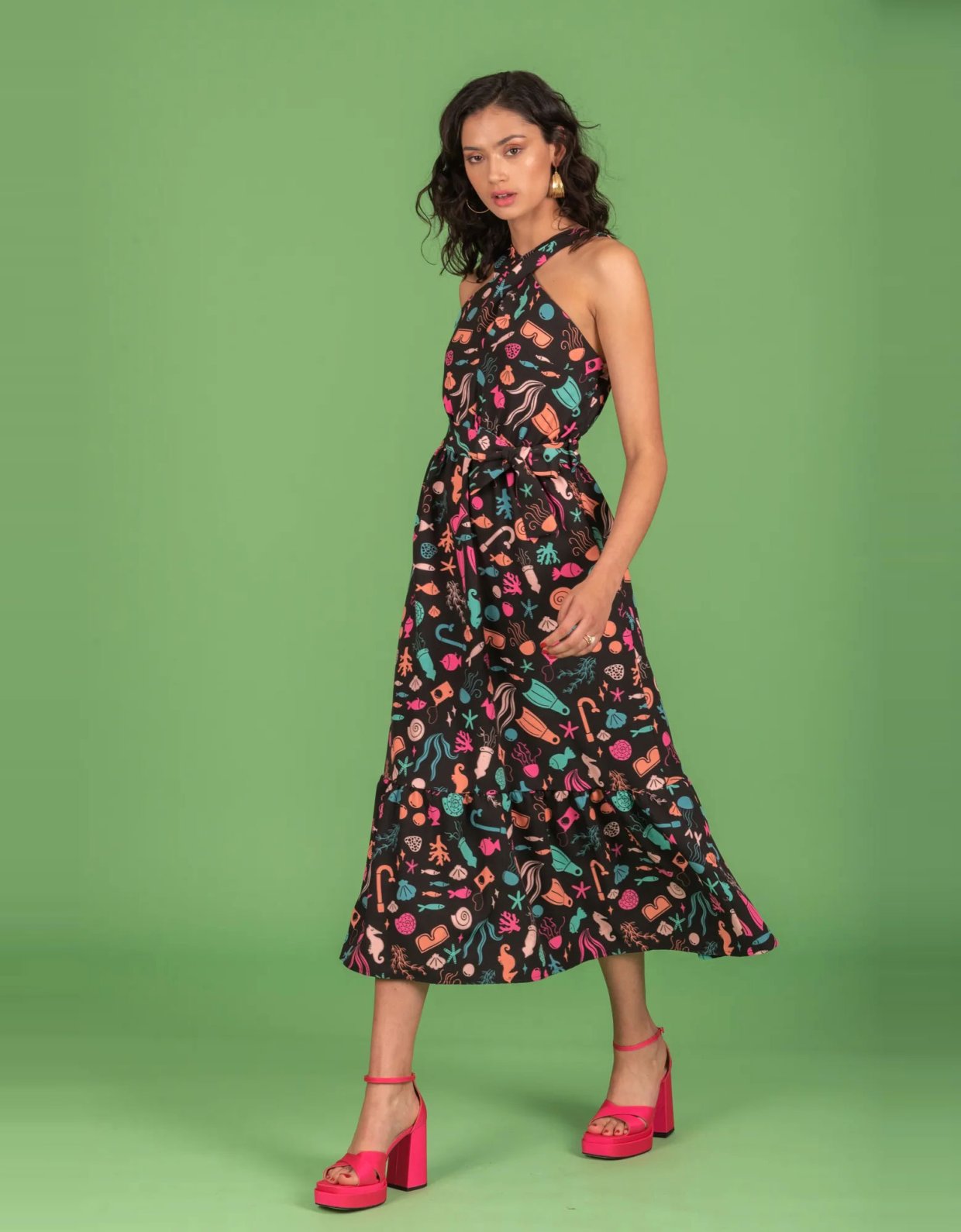 Chaton Nemo frill dress black