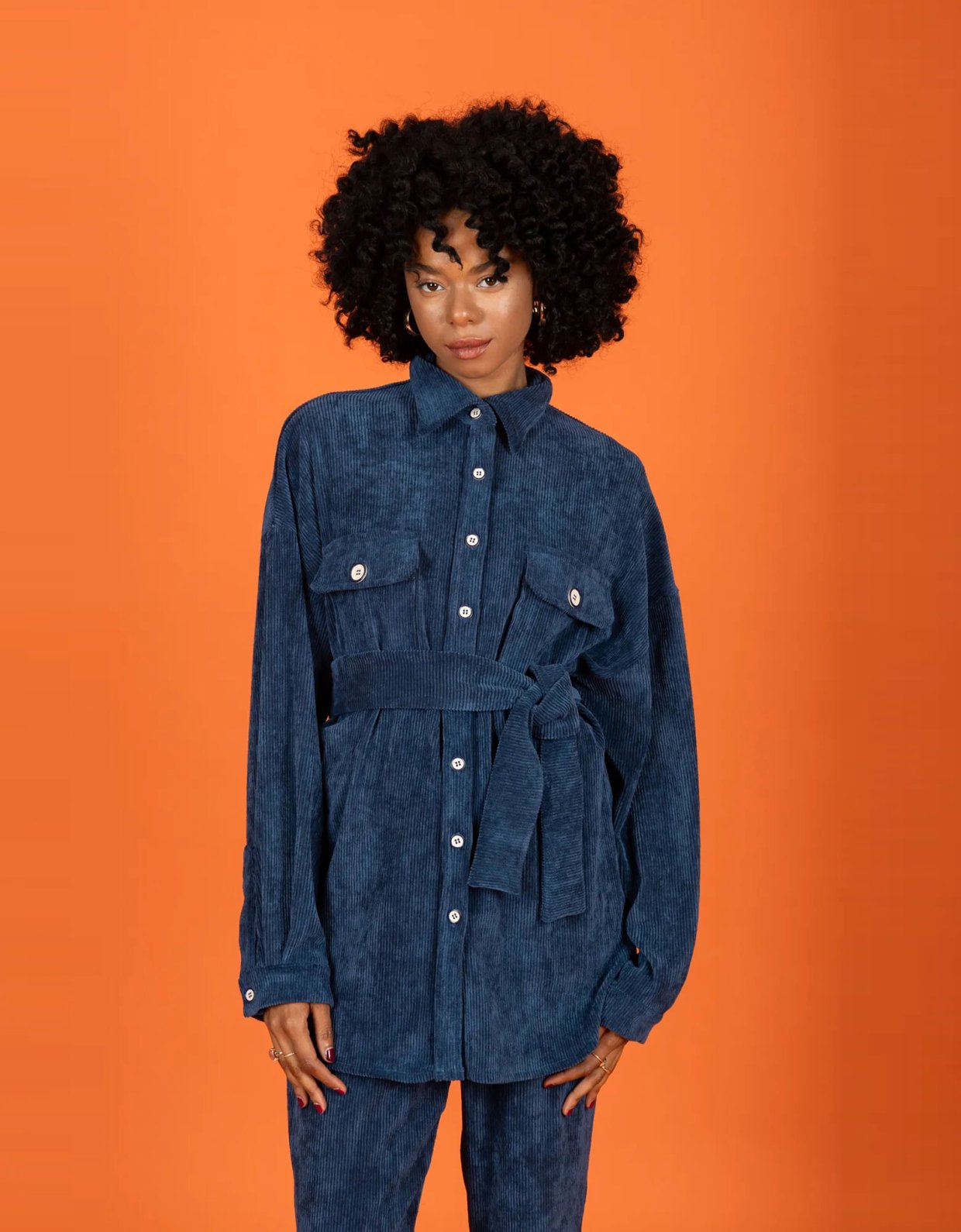 Chaton Cooper oversize shirt petrol