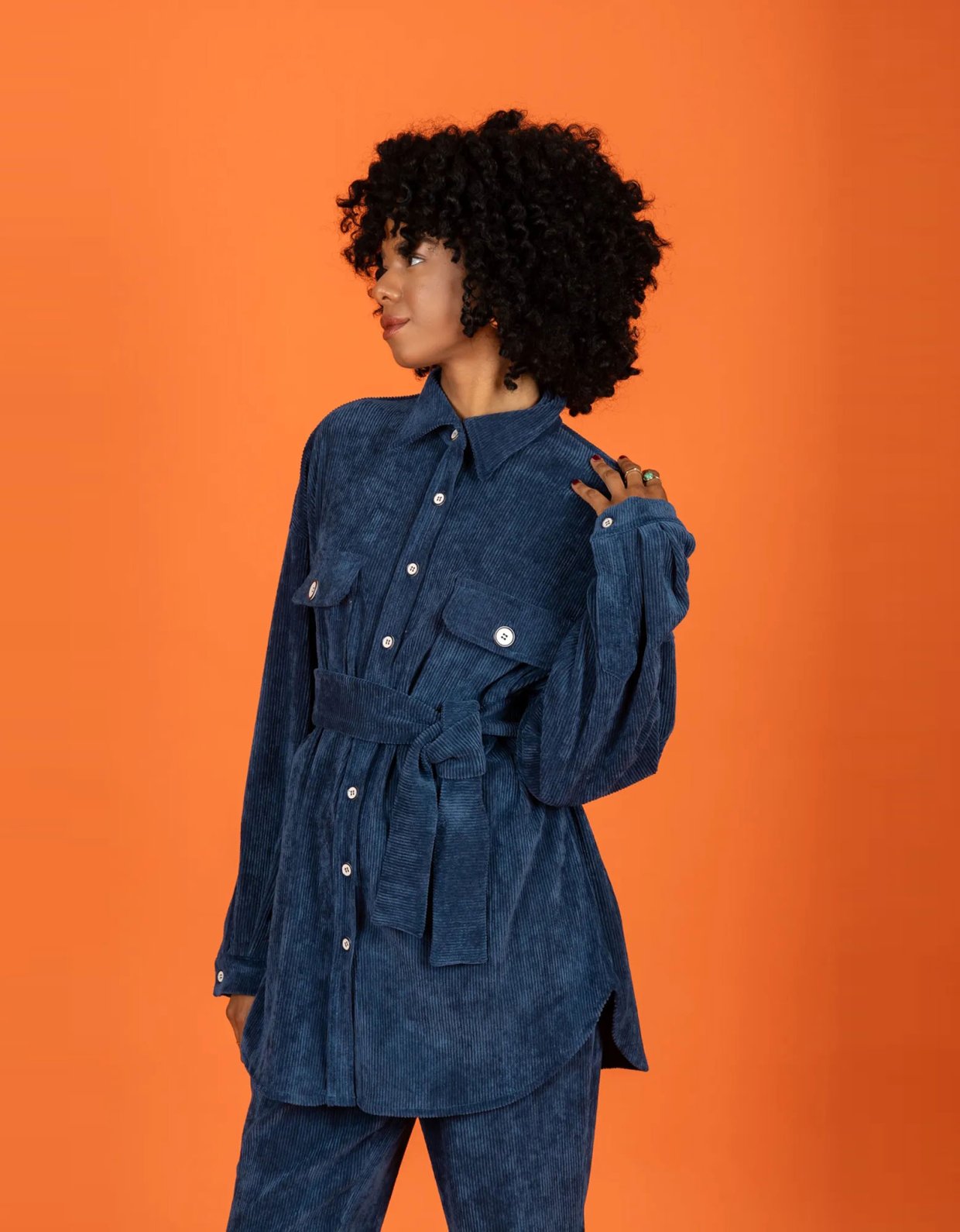 Chaton Cooper oversize shirt petrol