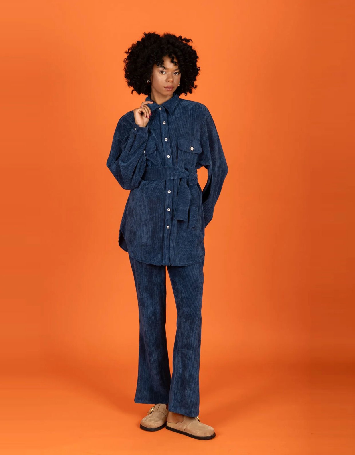 Chaton Cooper oversize shirt petrol