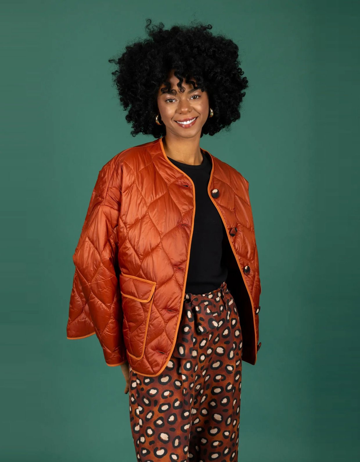 Chaton Puffer short coat rust