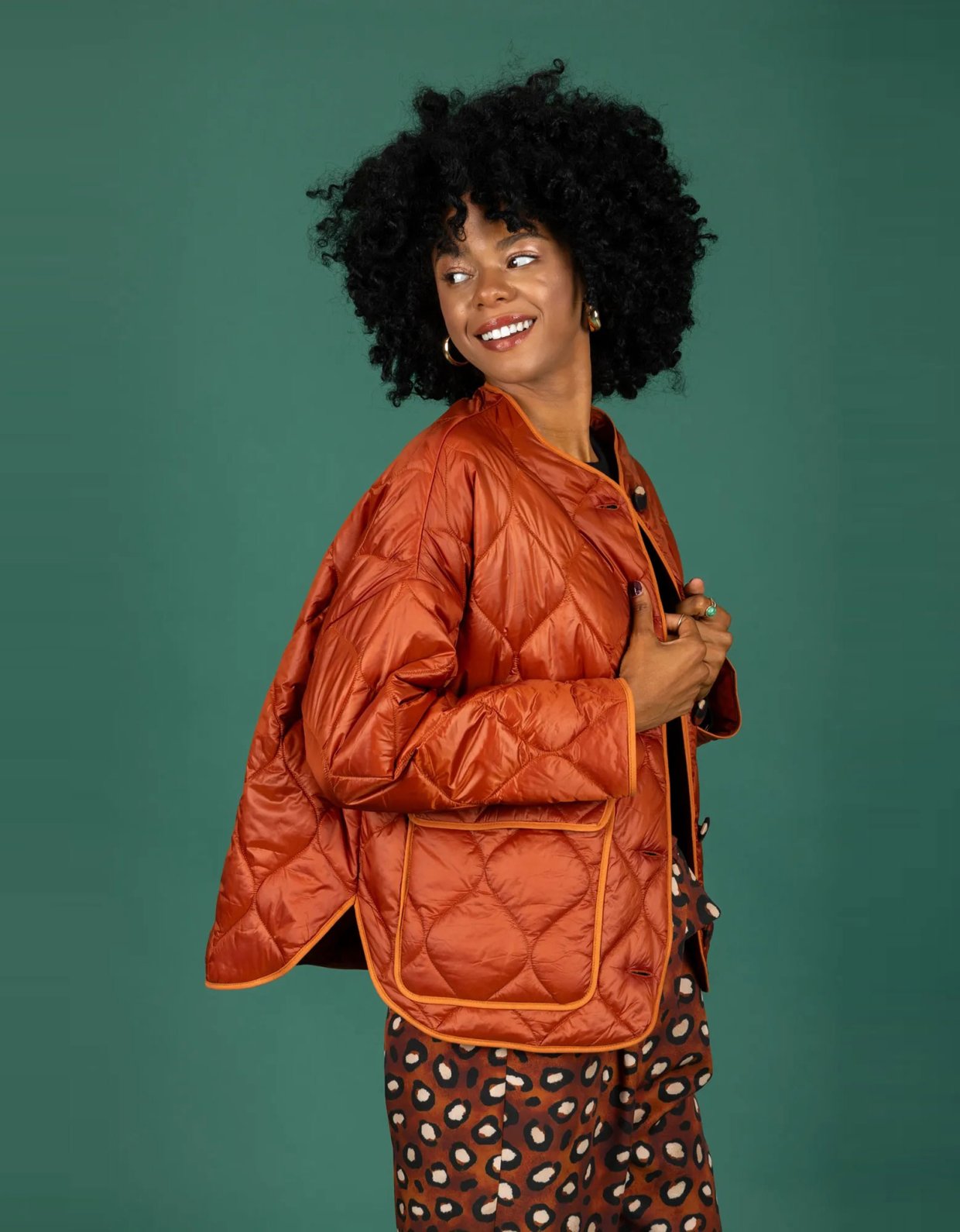 Chaton Puffer short coat rust