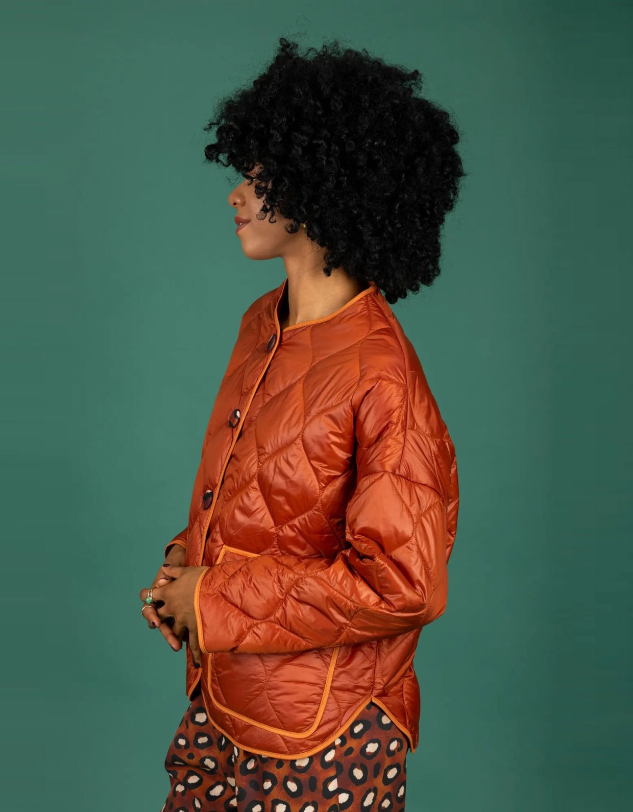 Chaton Puffer short coat rust