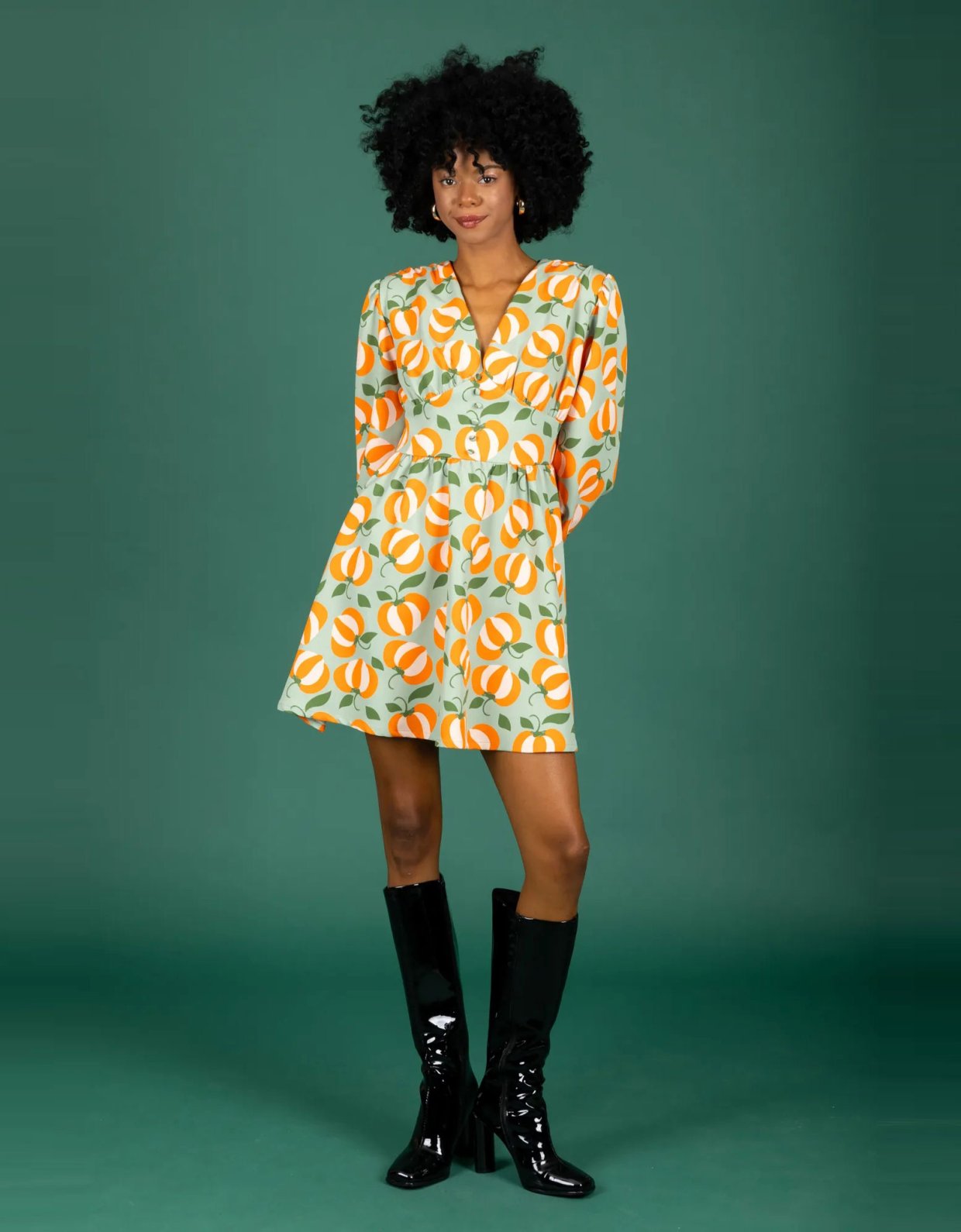 Chaton Pumpkin short dress