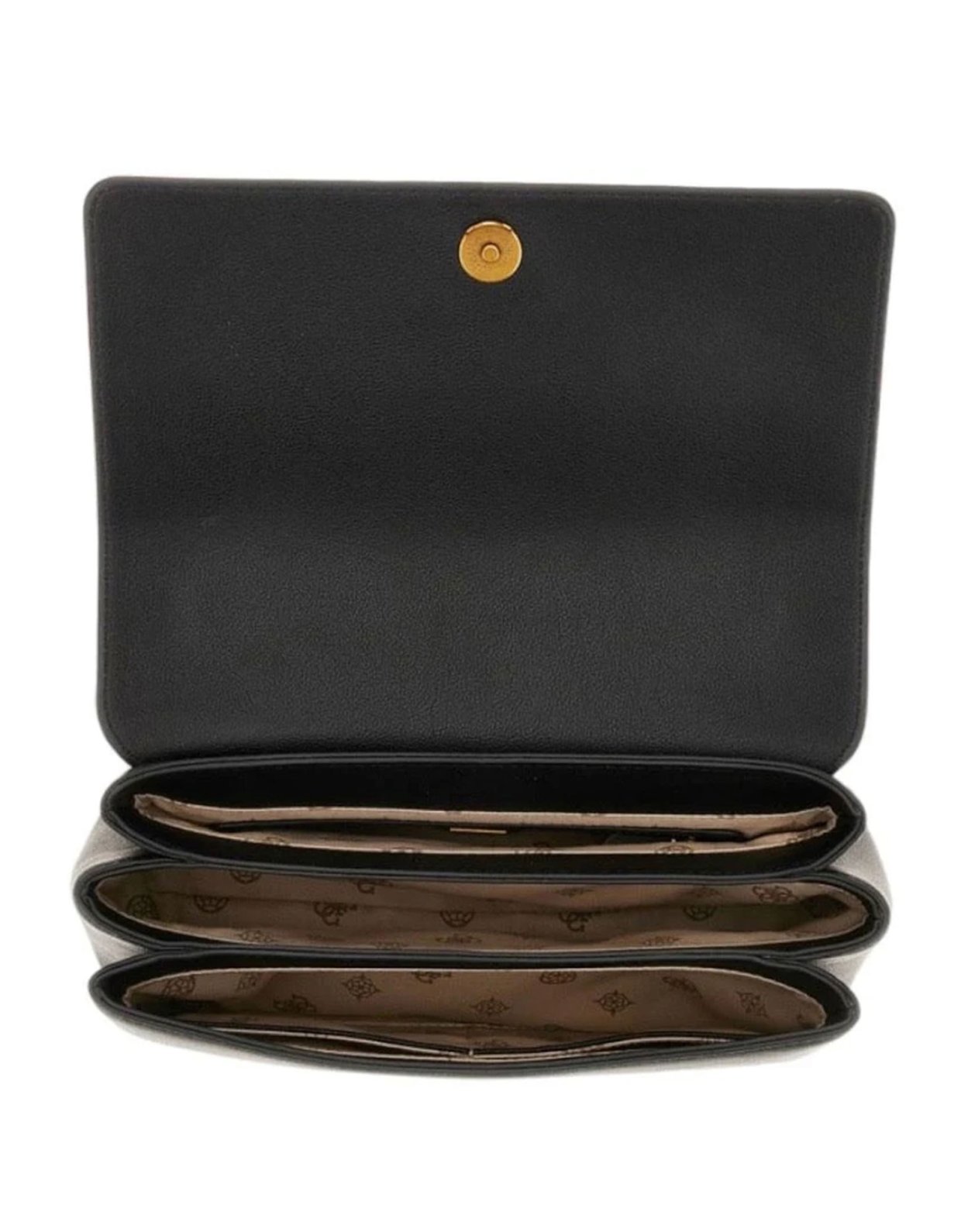 Guess Fynna crossbody flap bag black/mocha logo