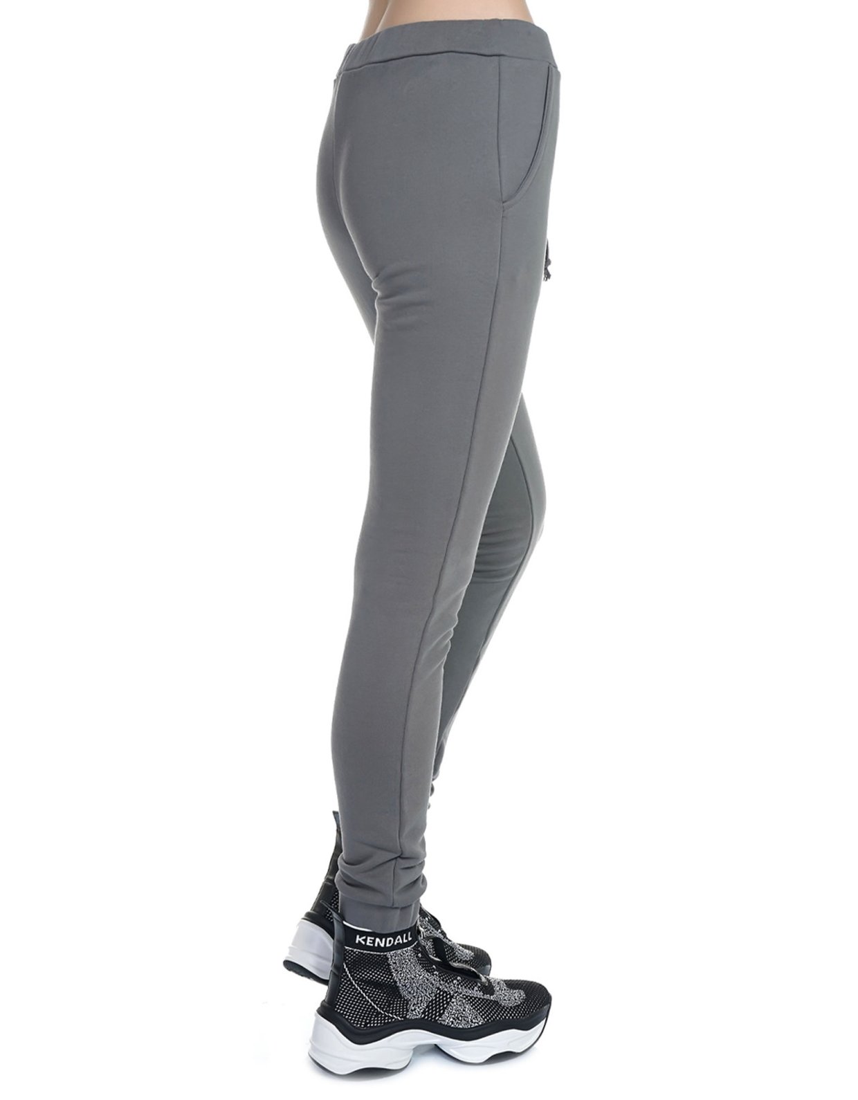 Kendall + Kylie Patch jogger sweatpants grey