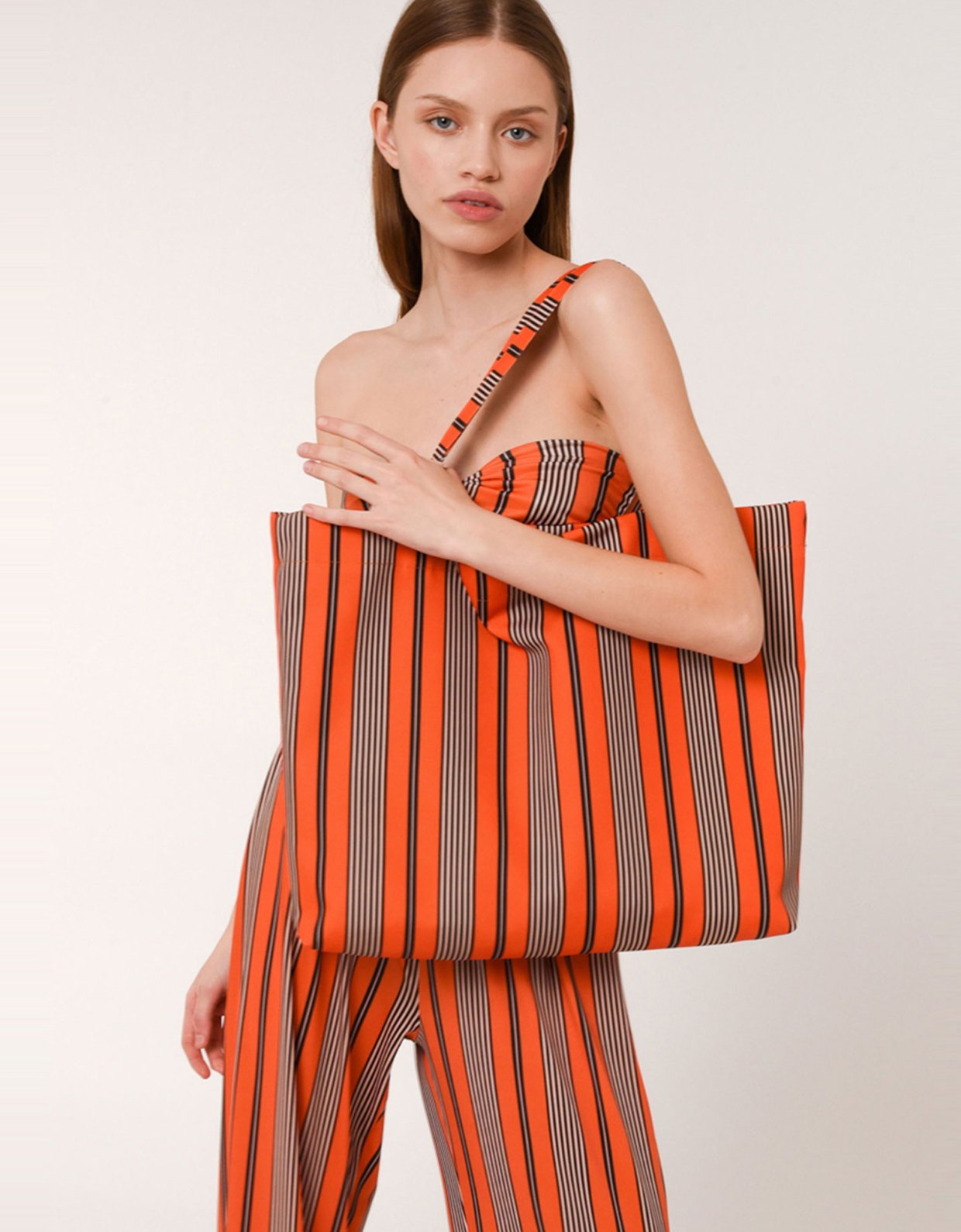 Sunset go Every day tote bag orange stripped