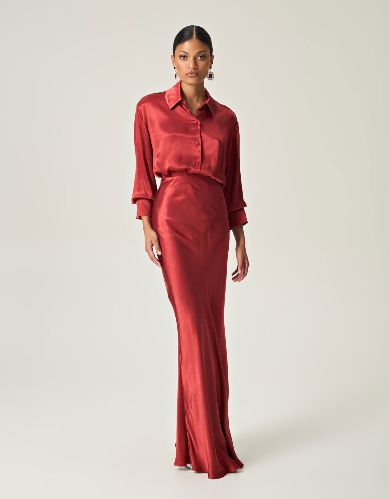 Eveleya Scarlet satin grace shirt