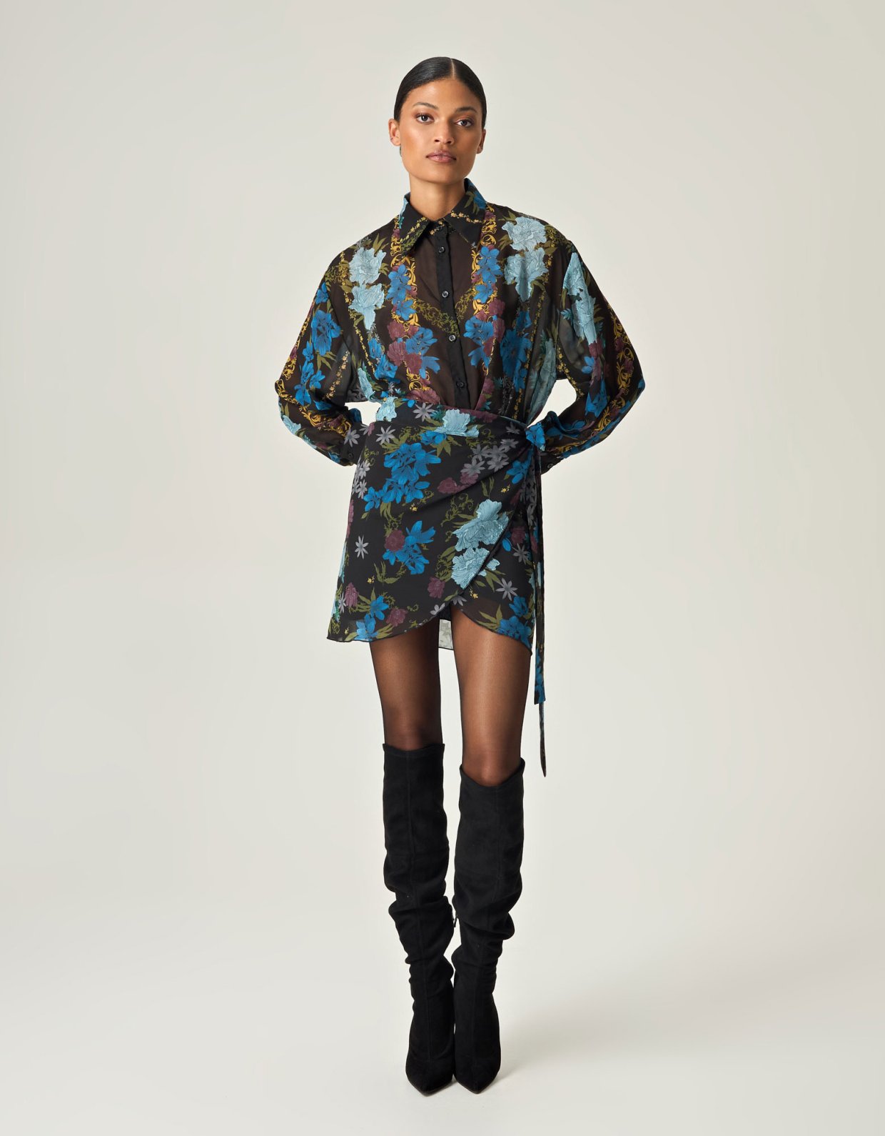 Eveleya Nocturnal garden oversized shirt