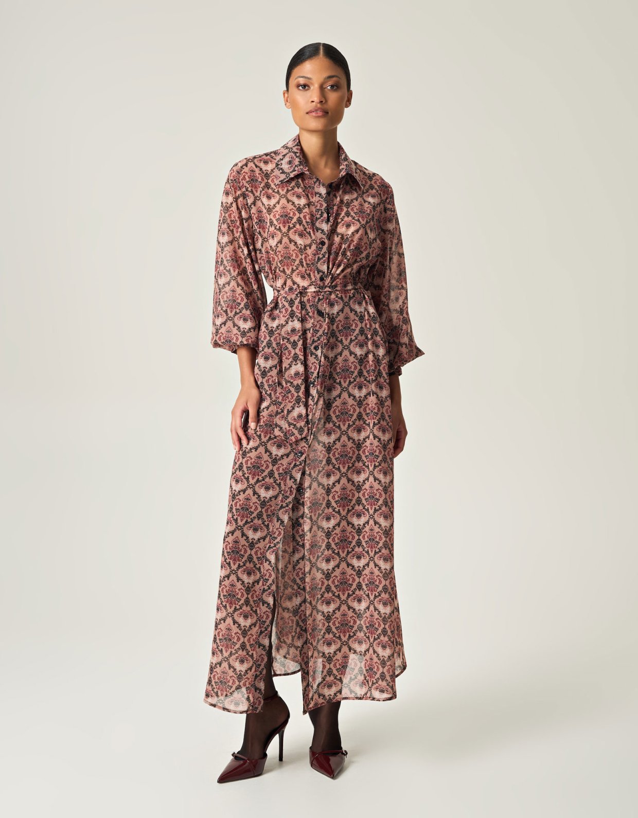 Eveleya Vintage rosewood shirt dress