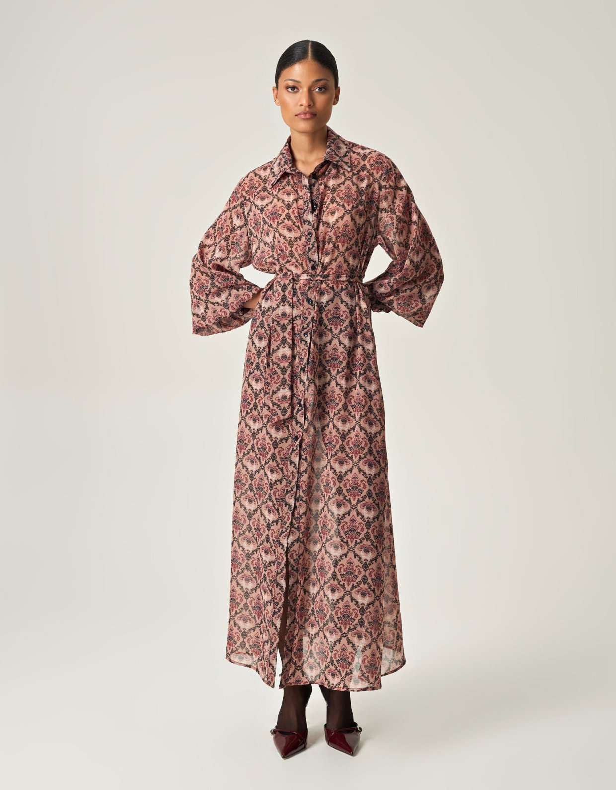 Eveleya Vintage rosewood shirt dress