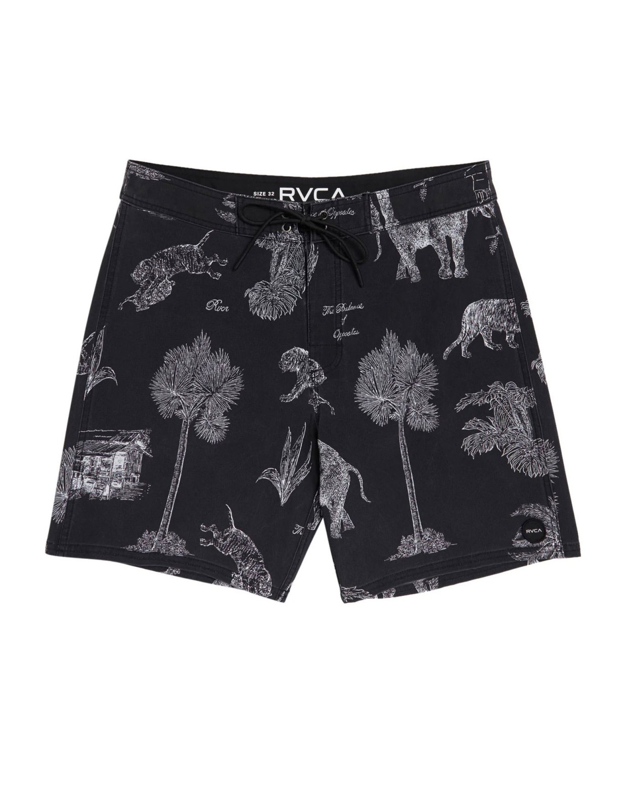 Rvca Va pigment trunk b&w swim short