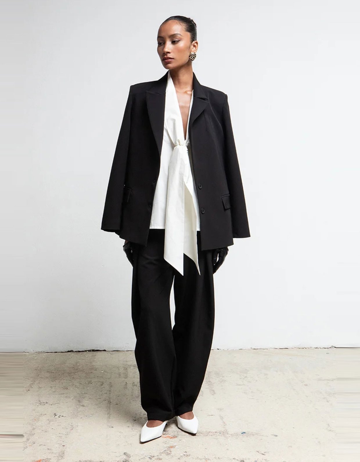 Eveleya Black oversized tailored blazer